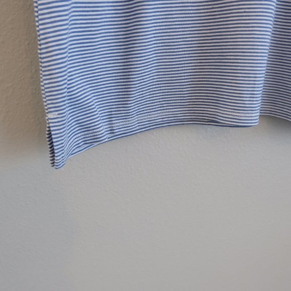 NWT Loft Blue & White Stripe Tulip Sleeve Shirt - Picture 7 of 7